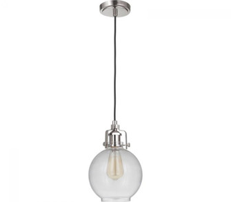 State House 1 Light Clear Ribbed Mini Pendant in Polished Nickel (20|P832PLN1-C)