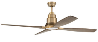 Ricasso 60'' 4-Blade Ceiling Fan in Satin Brass w/ Driftwood Blades; Light Kit Included (optional (20|RIC60SB4)