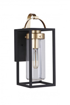 Neo 1 Light Small Outdoor Wall Lantern in Midnight/Satin Brass (20|ZA4804-MNSB)