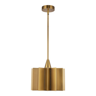Plisse 12-in Aged Gold 1 Light Socket Pendant (7713|PD528412AG)