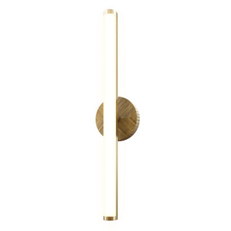 Kensington 30-in Vintage Brass Damp-Rated Dimmable LED Wall/Vanity Light (7713|WV361230VB)