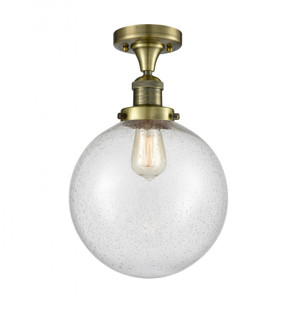 Beacon - 1 Light - 10 inch - Antique Brass - Semi-Flush Mount (3442|517-1CH-AB-G204-10-LED)