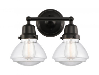 Olean - 2 Light - 15 inch - Matte Black - Bath Vanity Light (3442|623-2W-BK-G322)