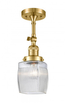 Colton - 1 Light - 6 inch - Satin Gold - Adjustable Semi-Flush Mount (3442|201F-SG-G302-LED)