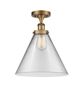 Cone - 1 Light - 12 inch - Brushed Brass - Semi-Flush Mount (3442|916-1C-BB-G42-L)