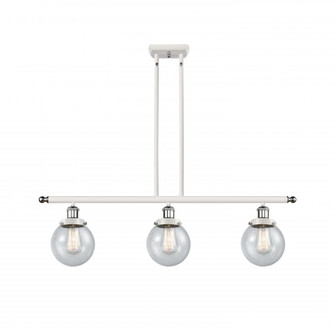 Beacon - 3 Light - 36 inch - White Polished Chrome - Stem Hung - Island Light (3442|916-3I-WPC-G204-6)