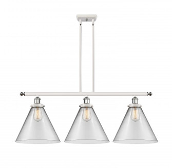 Cone - 3 Light - 36 inch - White Polished Chrome - Stem Hung - Island Light (3442|916-3I-WPC-G42-L-LED)