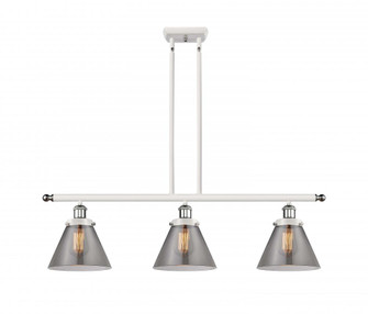 Cone - 3 Light - 36 inch - White Polished Chrome - Stem Hung - Island Light (3442|916-3I-WPC-G43-LED)