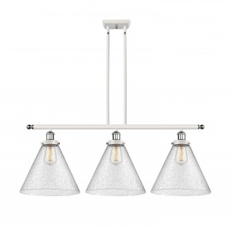Cone - 3 Light - 36 inch - White Polished Chrome - Stem Hung - Island Light (3442|916-3I-WPC-G44-L-LED)