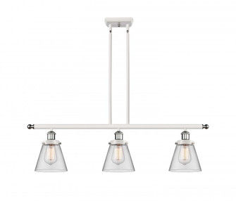 Cone - 3 Light - 36 inch - White Polished Chrome - Stem Hung - Island Light (3442|916-3I-WPC-G62-LED)