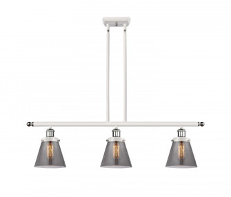 Cone - 3 Light - 36 inch - White Polished Chrome - Stem Hung - Island Light (3442|916-3I-WPC-G63-LED)