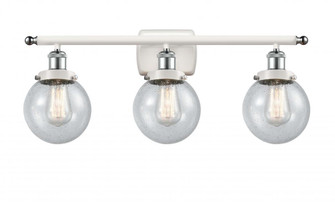 Beacon - 3 Light - 26 inch - White Polished Chrome - Bath Vanity Light (3442|916-3W-WPC-G204-6-LED)