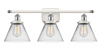 Cone - 3 Light - 28 inch - White Polished Chrome - Bath Vanity Light (3442|916-3W-WPC-G42-LED)