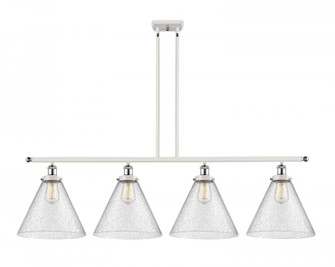 Cone - 4 Light - 48 inch - White Polished Chrome - Stem Hung - Island Light (3442|916-4I-WPC-G44-L-LED)