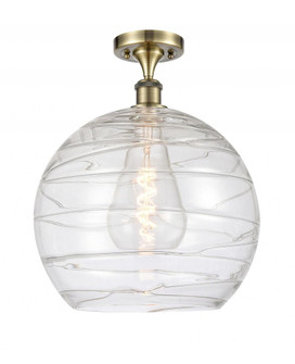 Athens Deco Swirl - 1 Light - 14 inch - Antique Brass - Semi-Flush Mount (3442|516-1C-AB-G1213-14)