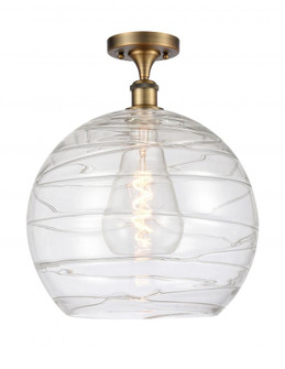 Athens Deco Swirl - 1 Light - 14 inch - Brushed Brass - Semi-Flush Mount (3442|516-1C-BB-G1213-14-LED)