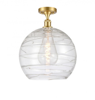 Athens Deco Swirl - 1 Light - 14 inch - Satin Gold - Semi-Flush Mount (3442|516-1C-SG-G1213-14-LED)