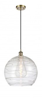 Athens Deco Swirl - 1 Light - 14 inch - Antique Brass - Cord hung - Pendant (3442|516-1P-AB-G1213-14-LED)
