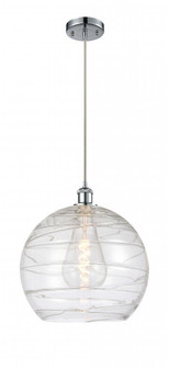 Athens Deco Swirl - 1 Light - 14 inch - Polished Chrome - Cord hung - Pendant (3442|516-1P-PC-G1213-14-LED)