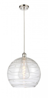 Athens Deco Swirl - 1 Light - 14 inch - Polished Nickel - Cord hung - Pendant (3442|516-1P-PN-G1213-14-LED)