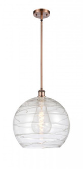 Athens Deco Swirl - 1 Light - 14 inch - Antique Copper - Pendant (3442|516-1S-AC-G1213-14-LED)