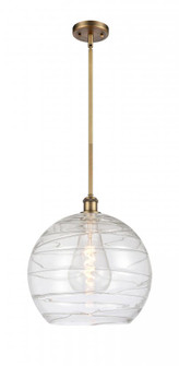 Athens Deco Swirl - 1 Light - 14 inch - Brushed Brass - Pendant (3442|516-1S-BB-G1213-14-LED)