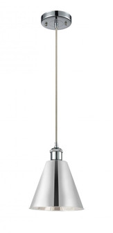 Berkshire - 1 Light - 8 inch - Polished Chrome - Cord hung - Mini Pendant (3442|516-1P-PC-MBC-8-PC-LED)