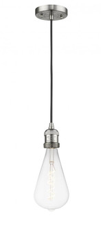 Bare Bulb - 1 Light - 2 inch - Brushed Satin Nickel - Cord hung - Mini Pendant (3442|200C-SN-BB125LED)