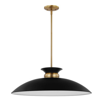 Perkins; 1 Light; Large Pendant; Matte Black with Burnished Brass (81|60/7462)