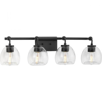 Caisson Collection Four-Light Graphite Clear Glass Urban Industrial Bath Vanity Light (149|P300348-143)