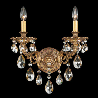 Milano 2 Light 120V Wall Sconce in Heirloom Gold with Clear Heritage Handcut Crystal (168|5642-22H)