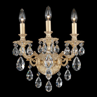 Milano 3 Light 120V Wall Sconce in Heirloom Gold with Clear Heritage Handcut Crystal (168|5643-22H)