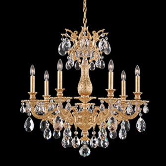 Milano 7 Light 120V Chandelier in Etruscan Gold with Clear Heritage Handcut Crystal (168|5677-23H)