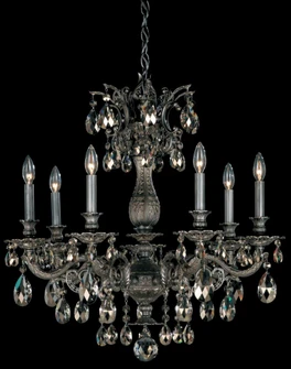Milano 7 Light 120V Chandelier in Florentine Bronze with Clear Heritage Handcut Crystal (168|5677-83H)