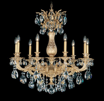 Milano 9 Light 120V Chandelier in Parchment Gold with Clear Heritage Handcut Crystal (168|5679-27H)