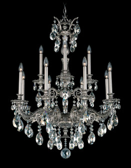 Milano 12 Light 120V Chandelier in Heirloom Gold with Clear Heritage Handcut Crystal (168|5683-22H)