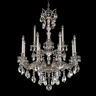 Milano 12 Light 120V Chandelier in Parchment Gold with Clear Heritage Handcut Crystal (168|5683-27H)