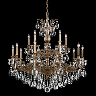 Milano 15 Light 120V Chandelier in French Gold with Clear Heritage Handcut Crystal (168|5685-26H)