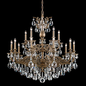 Milano 15 Light 120V Chandelier in Parchment Gold with Clear Heritage Handcut Crystal (168|5685-27H)