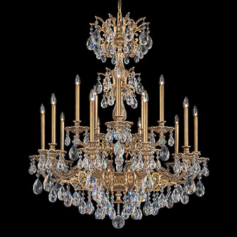 Milano 15 Light 120V Chandelier in French Gold with Clear Heritage Handcut Crystal (168|5686-26H)
