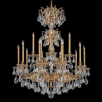 Milano 15 Light 120V Chandelier in Heirloom Bronze with Clear Heritage Handcut Crystal (168|5686-76H)