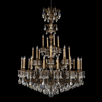 Milano 28 Light 120V Chandelier in Parchment Gold with Clear Heritage Handcut Crystal (168|5688-27H)