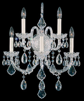 Olde World 5 Light 120V Wall Sconce in Polished Silver with Clear Heritage Handcut Crystal (168|6806-40H)