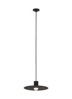 Modern Eaves dimmable LED Port Alone Ceiling Pendant Light in a Nightshade Black finish (7355|700TRSPAEVS1PB-LED930)