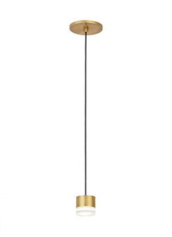 Modern Gable dimmable LED 1-light Ceiling Pendant in a Natural Brass/Gold Colored finish (7355|700TRSPGBL1RNB-LED930)