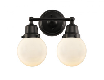 Beacon - 2 Light - 14 inch - Matte Black - Bath Vanity Light (3442|623-2W-BK-G201-6)