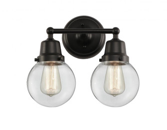 Beacon - 2 Light - 14 inch - Matte Black - Bath Vanity Light (3442|623-2W-BK-G202-6)