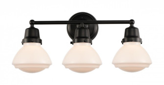 Olean - 3 Light - 23 inch - Matte Black - Bath Vanity Light (3442|623-3W-BK-G321)