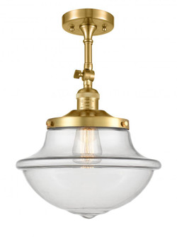 Oxford - 1 Light - 12 inch - Satin Gold - Adjustable Semi-Flush Mount (3442|201F-SG-G542-LED)