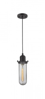 Centri - 1 Light - 5 inch - Matte Black - Cord hung - Mini Pendant (3442|900-1P-BK-CE228-BK-CL-LED)